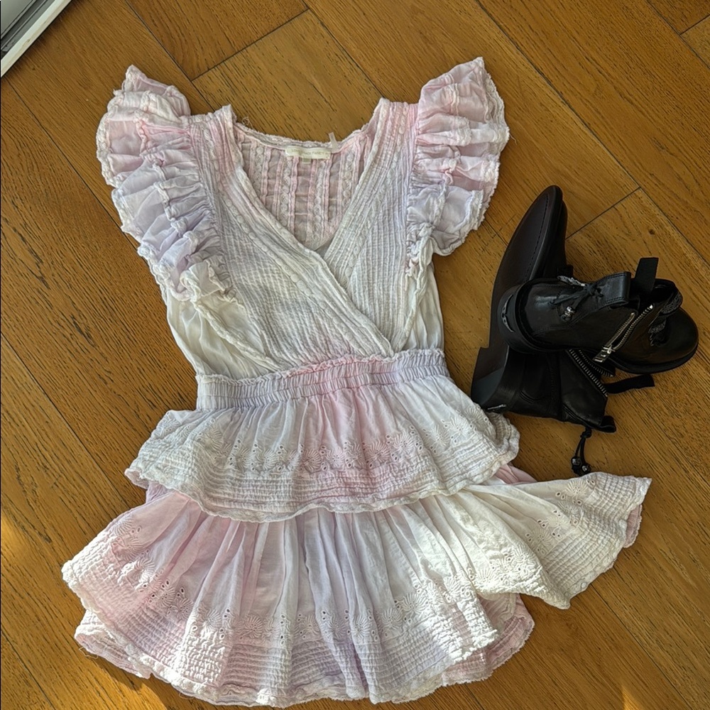 Love shack fancy /Charming Pink and White Kids Dress